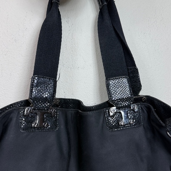 (X3) TORY BURCH NICO bag in black nylon and patent leather, large - Picture 3 of 12